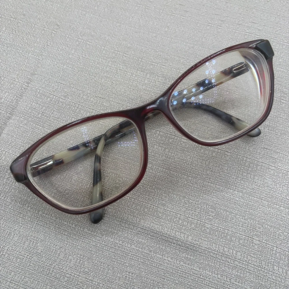 Vera Bradley Jessica Eyeglasses Burgundy Rainforest Stripes Cat Eye 51-16-135
